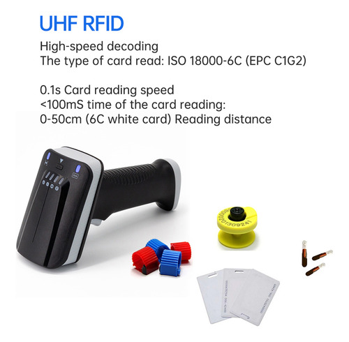Zh Escáner Qr 2d/1d Uhf, Inalámbrico, Para Múltiples