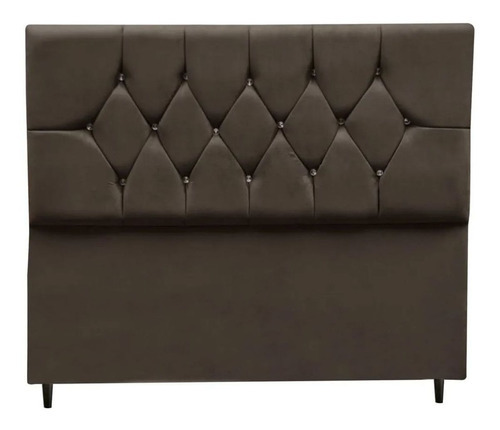 Cabeceira Cama Box Estofada Queen 160cm Geovana Suede Marrom