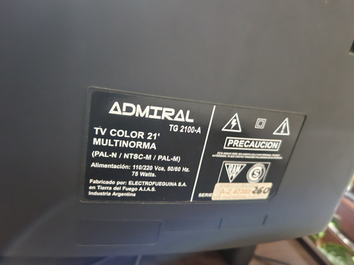 Tv Tubo Admiral 21 (Usado)