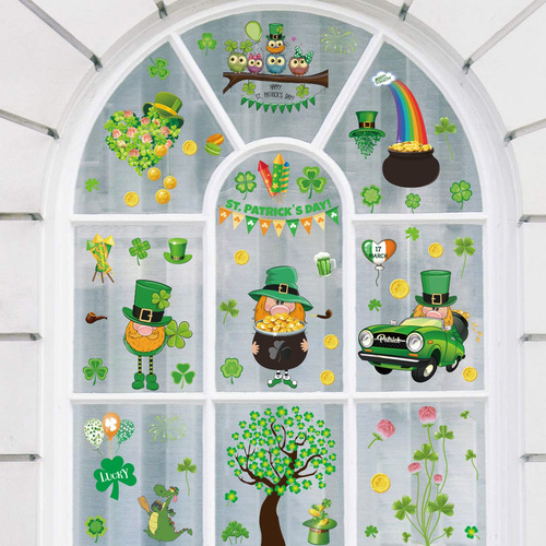 Juego De Pegatinas Navideñas Irlandesas Para Ventanas Con El