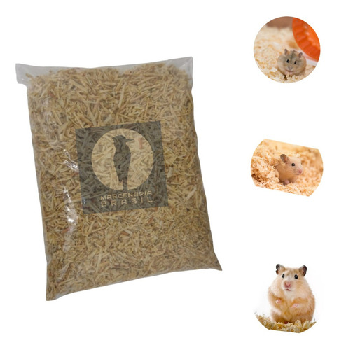 Serragem Coelho Hamster Passáro 3 Pacotes 1,05 Kg Cor Amarelo