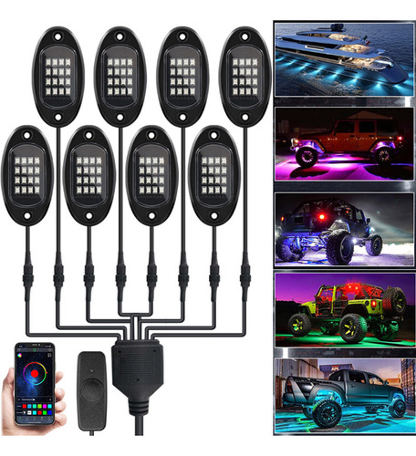 Kit De Luces Led Led Rgb Rock Light Underglow, Luces Led De