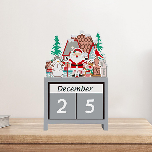 Calendário De Natal Decoração De Natal Design Retro Cinza