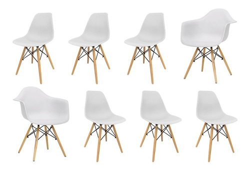 Combo 6 Sillas + 2 Sillones Eames - Desillas