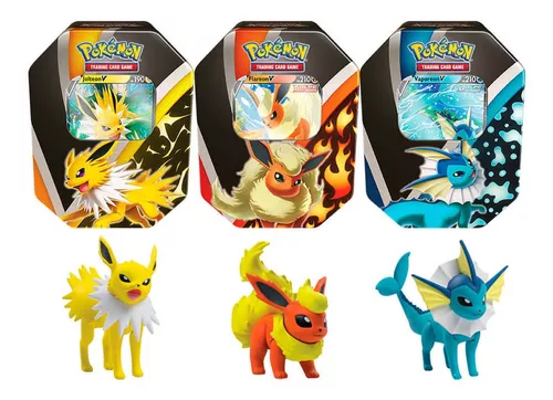 Bonecos Evolução Eevee Flareon Jolteon Vaporeon Pokémon