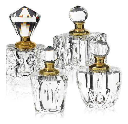 Juego De Botellas De Perfume De Cristal En Estilo Vintage  4