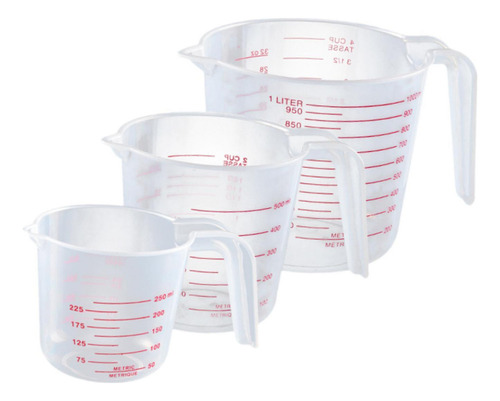 Tazas Medidoras Con Escala Recipientes Medidores Con Asa Y