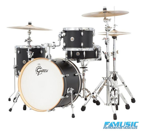 Bateria Acustica Gretsch Catalina Jazz 4 Cuerpos Ct J484 Color Negro