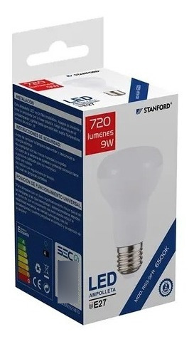 Pack 5 Ampolletas R63 Led 9w E27 Luz Fria Sec