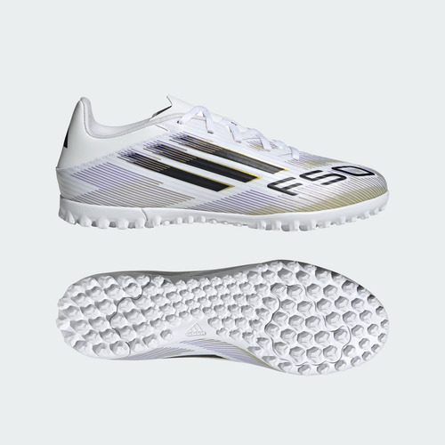 Botines Adidas Fútbol F50 Club Pasto Unisex Blanco Jr4387