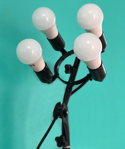 Kit Luz Continua Pie 1.9m + Rotula 4 Lamparas Paraguas Envío
