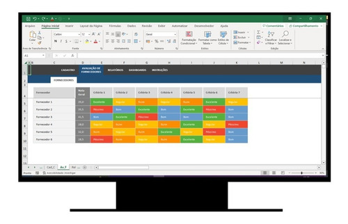 Planilha Para Avaliação E Análise De Fornecedores Em Excel
