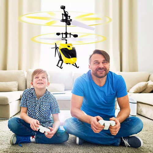 Helicóptero Control Remoto Recargable Niño Juguete Con Led