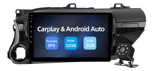 Estéreo Carplay 2gb Android 10 Para Toyota Hilux 2016-2022