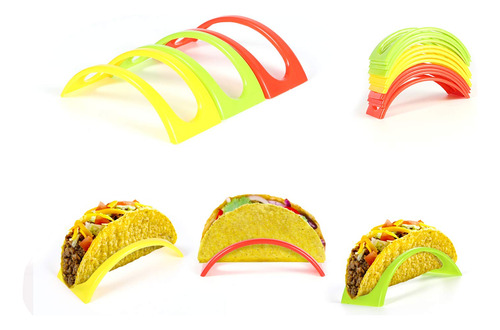 12 Soportes Coloridos Para Tacos Para Taco Suave Y Duro...