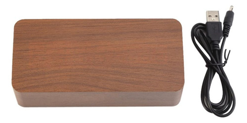 Despertador Digital De Madera De Tomotato Con Puertos De Car
