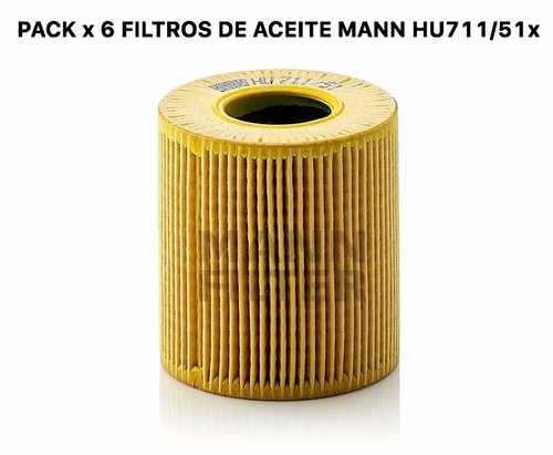 Pack X 2 Filtros De Aceite Mann Hu711/51x Citroen Fiat Ford