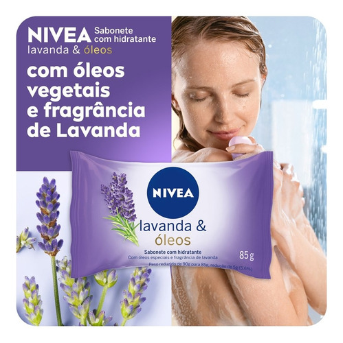 Atacado C/42 Sabonete Em Barra Hidratante Nivea Lavanda 85g