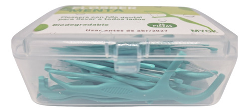 Flosser Menta Verde Biodegradable 50 Hilo Dental Mondadiente