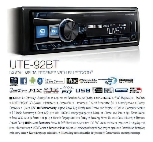 Radio de auto Alpine UTE-92BT con USB y bluetooth