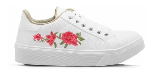 Zapatillas blancas con flores new arrivals
