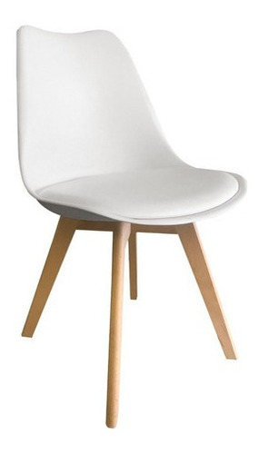 Imagen 6 de 10 de Set De 2 Sillas Tulip Para Comedor Acolchada Madera Begônia