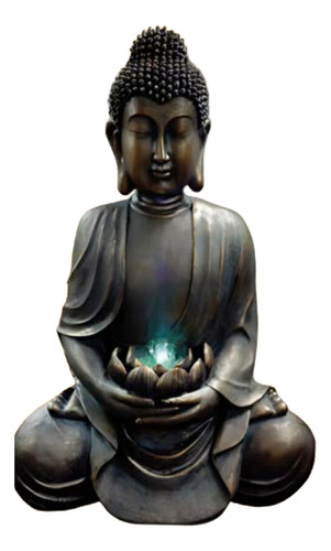 Fuente De Agua Buda Gigante 100cm Led Zen Figura Piedra Zn