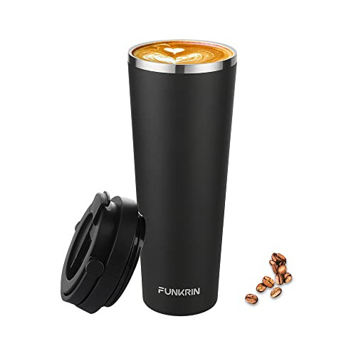 Funkrin Insulated Coffee Mug Tumbler Con Lid Y Straw, 4pjqa