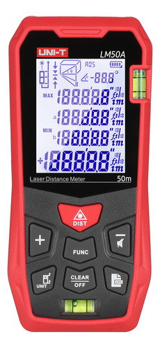 Medidor De Distancia Láser Uni-t Lm50a, 50 M, Con 2 Burbujas