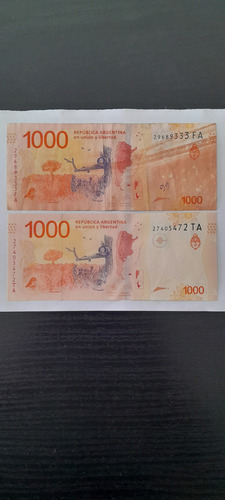 Billete Error Impresión Hornero 1000 Mil Pesos Fa 29689333 (Usado)