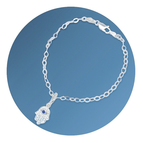 Pulsera Con Dije De Mano Y Piedras (arg60031)