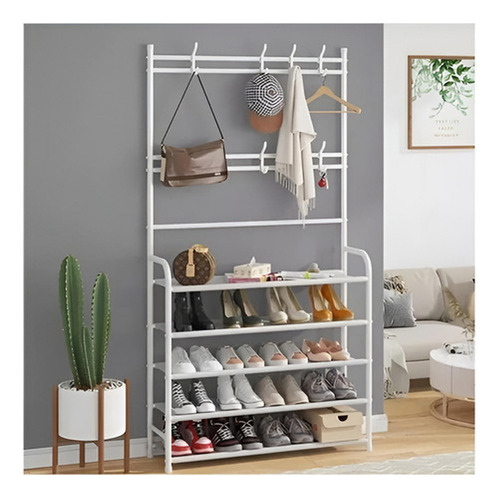 Organizador De Zapatos Colgador Perchero 5 Niveles - Norplat Blanco