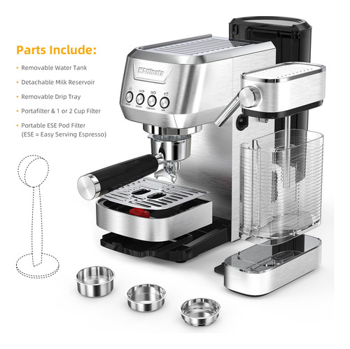 Máquina Café Expreso Capuchino Automático Doble Pared 20 Fil