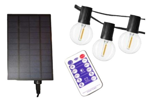 Extension Guirnalda Solar 20 Luces X 1w 5.5m 2700k - Gui_028