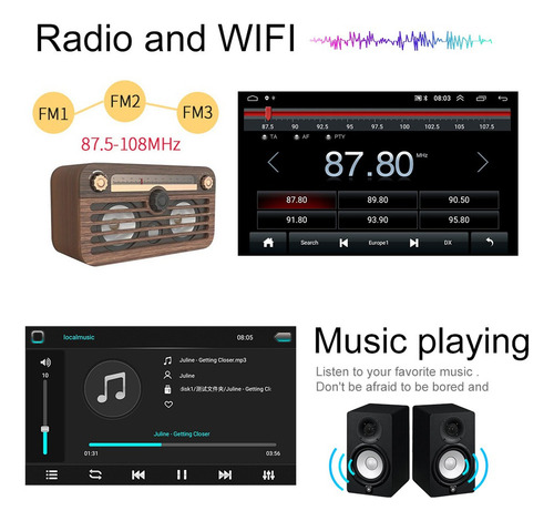 Estéreo De 2din De 8 In Android 9.1 Wifi Gps For Auto 1080p