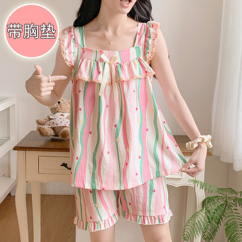 Pijama Lindo De Verano Con Camisola Acolchada
