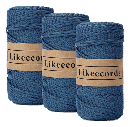 3 Madejas De Poliéster Trenzado De Macramé De 4 Mm, 1...