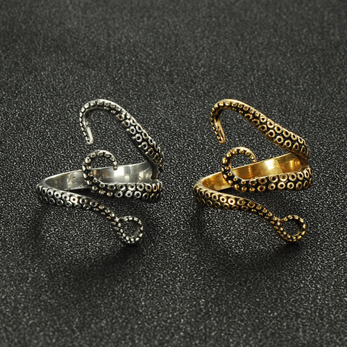 Anillos Góticos Con Forma De Pulpo Dividido En Forma De Pulp