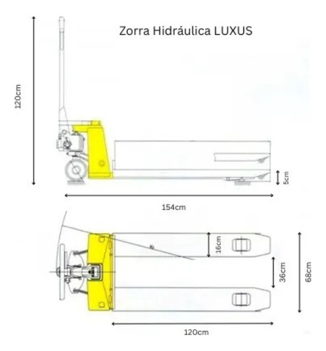 Zorra Hidráulica Luxus 2500kg - 2.5tn Reforzada Manual