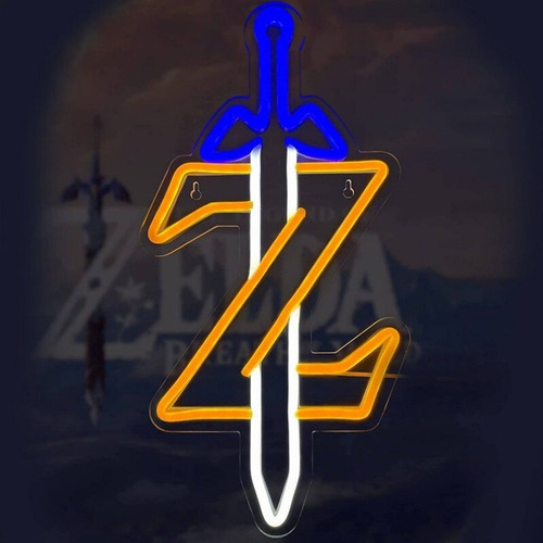 Letrero Led Neon Legend Of Zelda Espada 42x21 Luminoso
