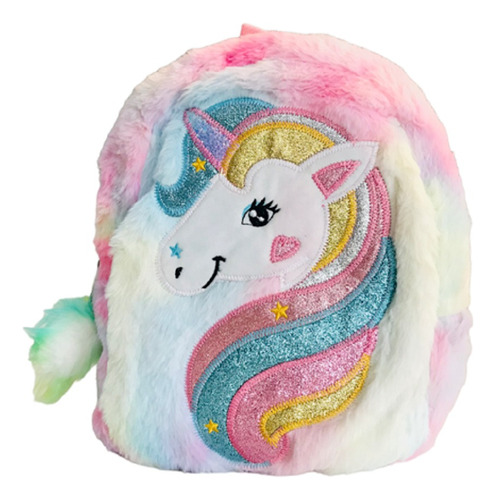 Mochila Jardin  Pony Unicornio Peluche Vs Colores 30cm