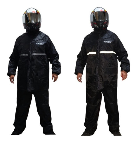 Impermeable Motociclista Reflejante 2 Pzs Chamarra Pantalon.