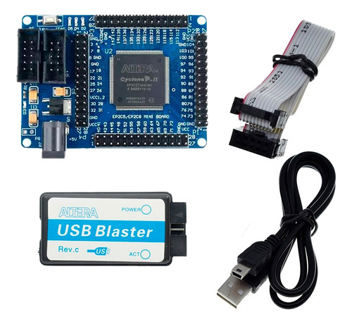 Kit Altera Cyclone Fpga Ep2c5t144 + Programador Usb Blaster