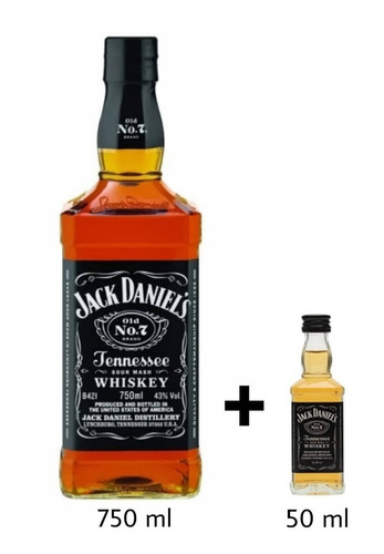 Whisky Jack Daniels Nro 7 Botella 750ml + Miniatura 50ml