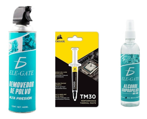 Imagen 1 de 8 de Kit Mantenimiento Pc Aire Alcohol Pasta Térmica Corsair 3g