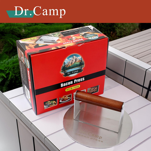 Drcamp 7 Pulgadas De Acero Inoxidable, Press De Smasher, De