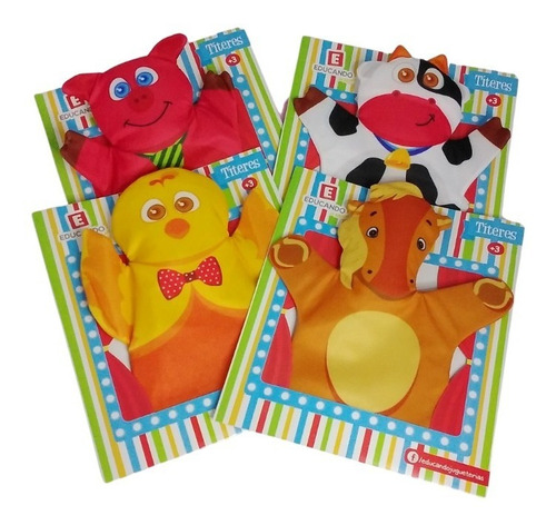 Titeres Set X4 Modelos Caperucita Chanchitos Animales Edu