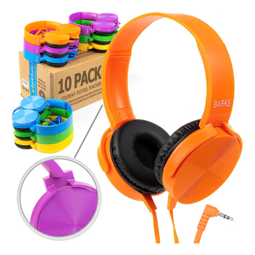 Barks Auriculares Para El Aula (paquete De 10, Colores Mezcl