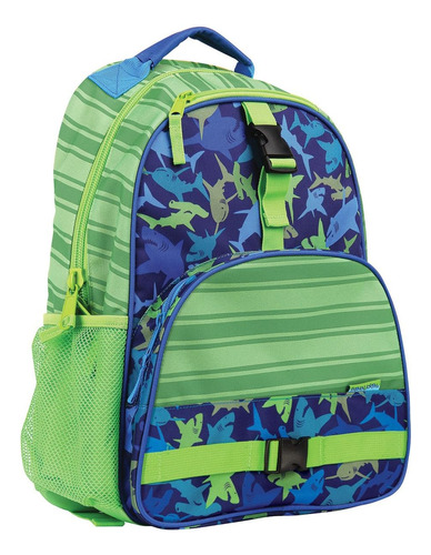 Mochila De Tiburon Para Ninos - Verde Y Azul