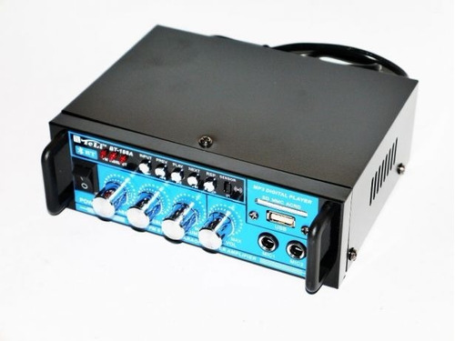 Amplificador 12v/220v Bluetooth Usb Fm Sd Card Karaoke Mp3